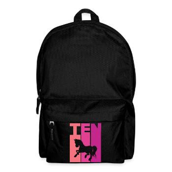 Horse 10th birthday girl 10 years - Backpack - black - Front