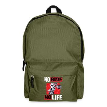 Motocross No Ride No Life Motocross Machine - Sac à dos - vert olive - Devant