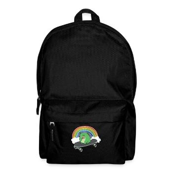 Cottagecore Aesthetic Cute Skateboarding Frog - Backpack - black - Front