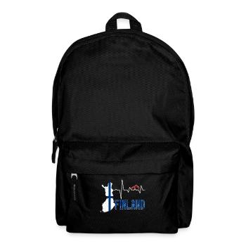 Finland Flag Map Heartbeat for Finnish Pride - Backpack - black - Front