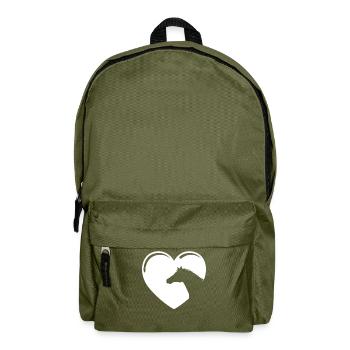 Riding Horse Silhouette in the Heart Horses - Backpack - olive green - Front