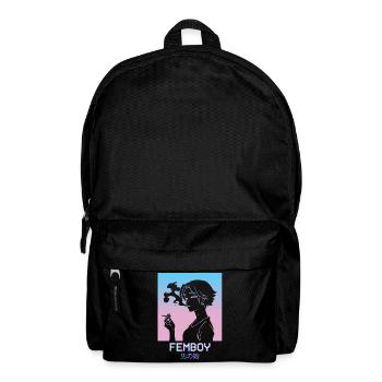 Femboy Anime Boy Vaporwave Aesthetic Pastel Goth - Rucksack - Schwarz - Vorne