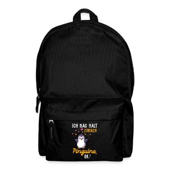 Ich mag einfach Pinguine ok - Pinguin Geschenk - Rucksack - Schwarz - Vorne