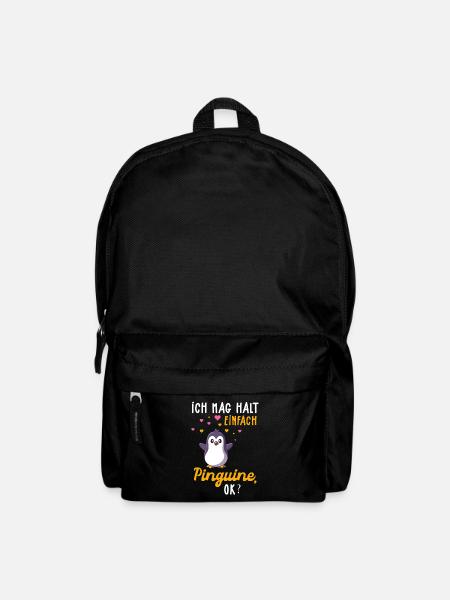 Ich mag einfach Pinguine ok - Pinguin Geschenk - Rucksack - Schwarz