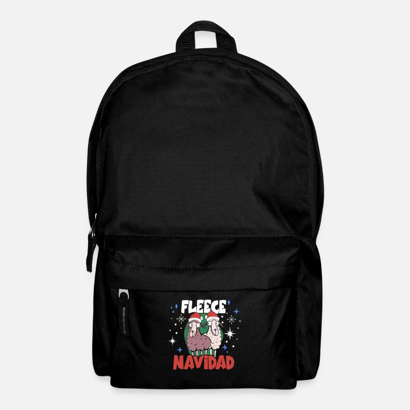 Llama Christmas Fleece Navidad - Backpack - black