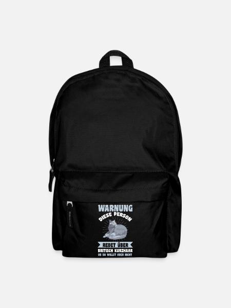Warnung diese Person redet über Britisch Kurzhaar - Rucksack - Schwarz
