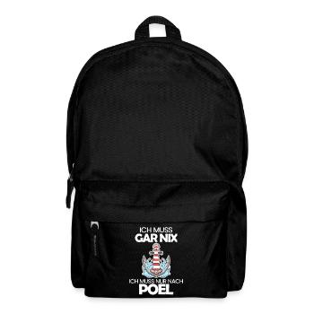 Poel Ostsee Urlaub Anker - Rucksack - Schwarz - Vorne