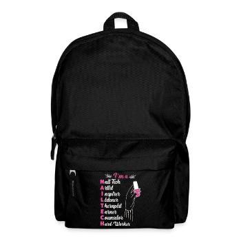 Nail Tech Quote Work Uniform Nail - Rucksack - Schwarz - Vorne