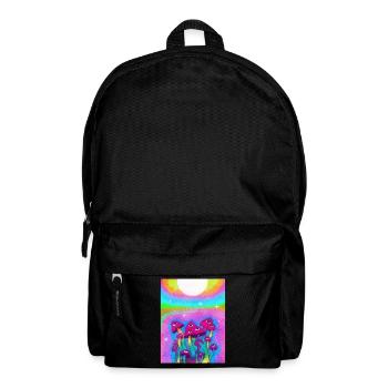 Kidcore Aesthetic Weirdcore Mushroom Eyes Retro - Backpack - black - Front