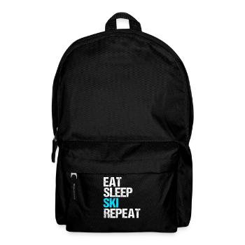 manger dormir ski répéter - Sac à dos - noir - Devant