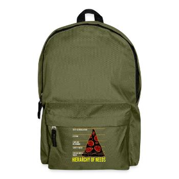 Pizza Maslow Psychologie, Hierarchie der Bedürfnisse für - Rucksack - Olivgrün - Vorne