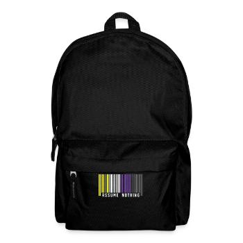Nonbinary | Non-Binary Pride Barcode Flag - Backpack - black - Front