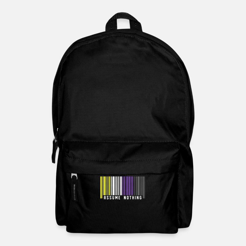 Nonbinary | Non-Binary Pride Barcode Flag - Backpack - black