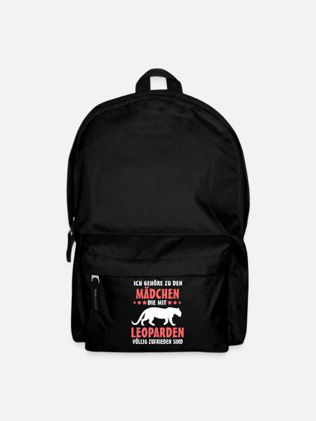 Leopard Mädchen Leoparden - Rucksack - Schwarz