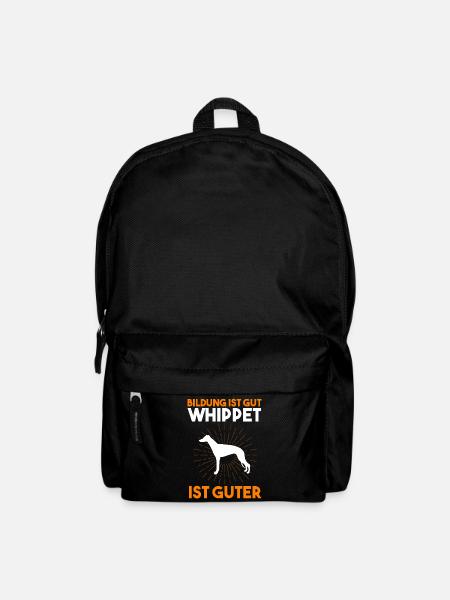 Hund Schüler Schule Lehrer Student Whippet Windhun - Rucksack - Schwarz