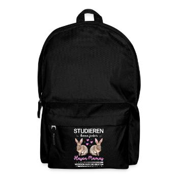 Studieren kann jeder Hasen Mama nur die besten - Rucksack - Schwarz - Vorne