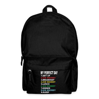 Mein Perfekter Tag Eishockey - Rucksack - Schwarz - Vorne