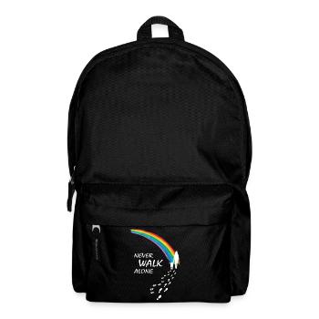 Never walk alone - Doglovers Hundeliebhaber Gassi - Rucksack - Schwarz - Vorne