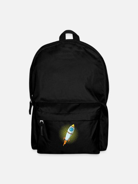 Mond Rakete Raumschiff Comic Flugkörper - Rucksack - Schwarz