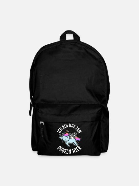 Ich bin nur zum pöbeln hier - Rucksack - Schwarz