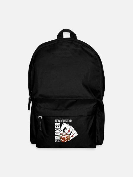 Poker players easily distracted by poker and cats - Backpack - black