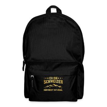 stolzer Schweizer Spruch - Rucksack - Schwarz - Vorne