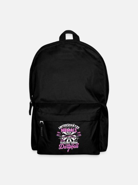 Frau Mit Dartpfeil Darts Dart Dartspieler Geschenk - Rucksack - Schwarz