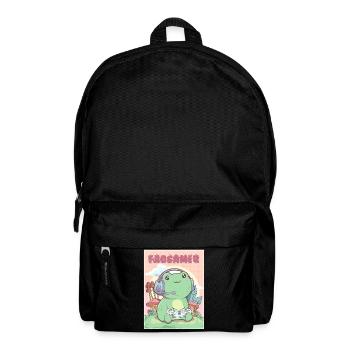 Cottagecore Aesthetic Kawaii Frog Gamer Frogamer G - Backpack - black - Front