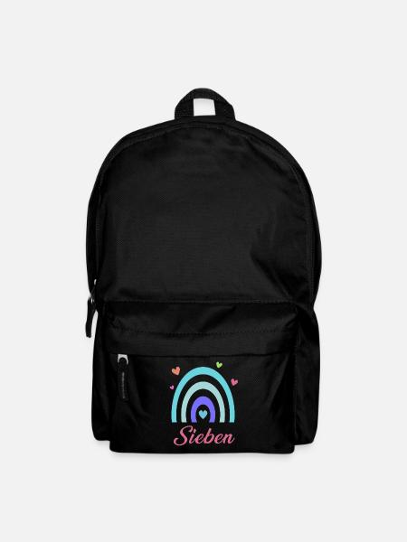 7. Geburtstag Regenbogen - Rucksack - Schwarz