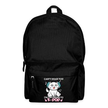 Kpop Kawaii Cat J’écoute de la musique K-pop Ges - Sac à dos - noir - Devant