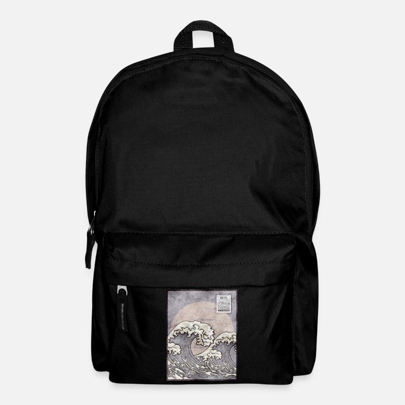 Japanese Aesthetic Kanagawa Wave Postwertzeichen G - Rucksack - Schwarz