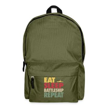 Eat Sleep Battleship Repeat VINTAGE EDITION - Backpack - olive green - Front