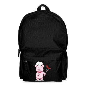 Pig Grill Master with Sausage – Funny Design - Backpack - black - Front