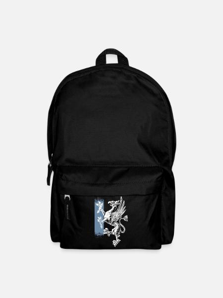 Rostock - stehender Greif - blau weiss - Rucksack - Schwarz