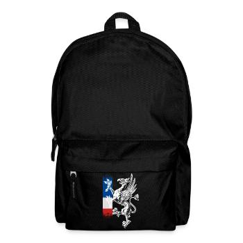 stehender Greif blau weiss rot Rostock - Rucksack - Schwarz - Vorne