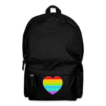 Pop It Popit Herz Bunt Regenbogen - Rucksack - Schwarz - Vorne