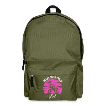 Supercross Girl Dirtbike Girl Enduro Off-Road - Rucksack - Olivgrün - Vorne
