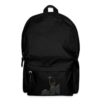 Vogel Wald Baum Vogelmotiv Natur Tier Motiv - Rucksack - Schwarz - Vorne