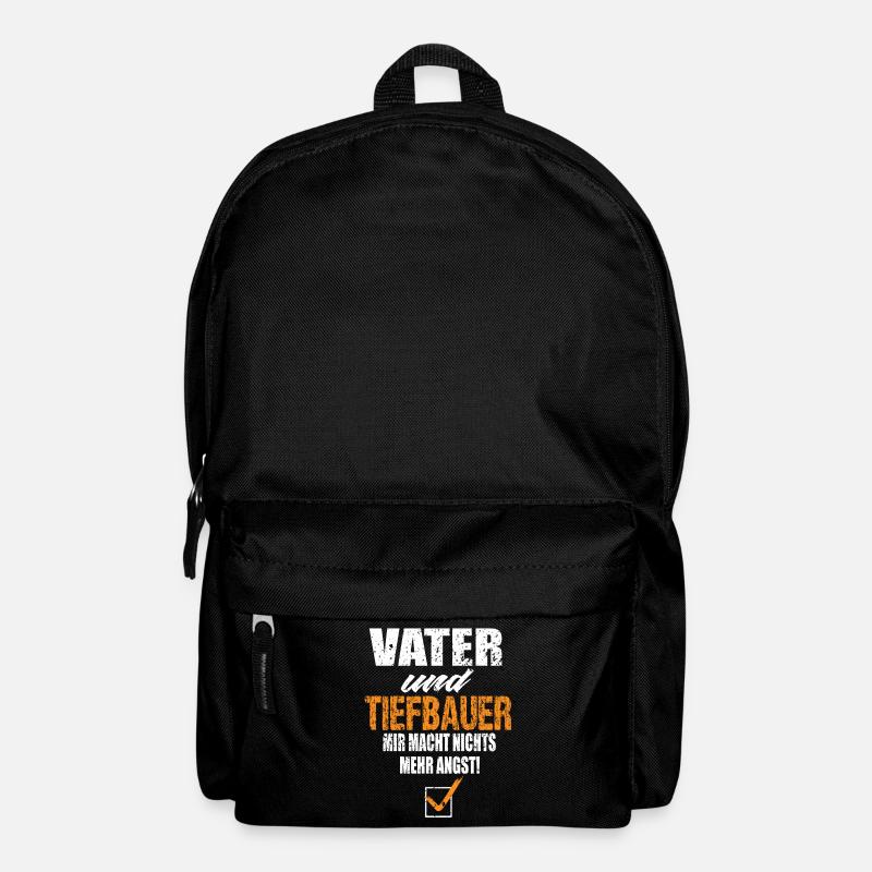 Vater und Tiefbauer - Rucksack - Schwarz