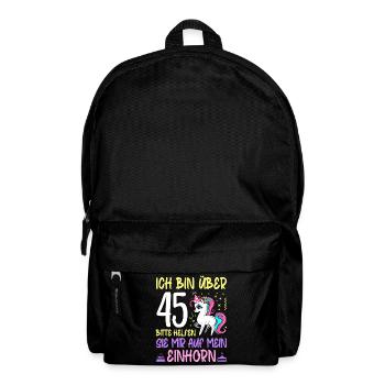 45. Geburtstag Frauen Geschenk lustig 45. Ehrentag - Rucksack - Schwarz - Vorne