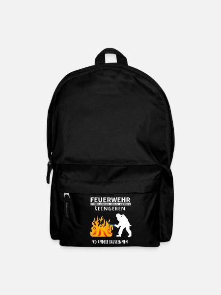 Feuerwehr reingehen wo andere rausrennen - Rucksack - Schwarz