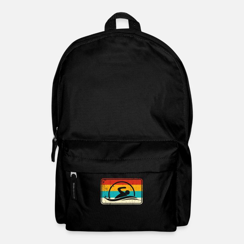 Nageur Nageur Logo Rétro - Sac à dos - noir