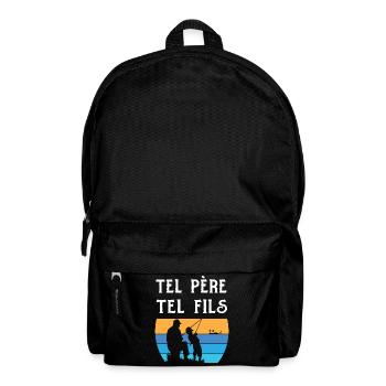 Tel père tel fils pêche idée cadeau t-shirt - Sac à dos - noir - Devant