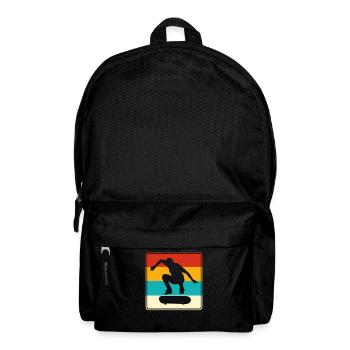 Skaten Skating Logo Retro - Rucksack - Schwarz - Vorne
