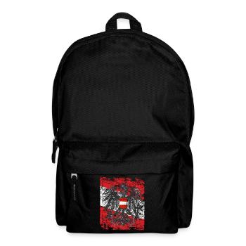 Austria Shirt Flag Coat of Arms & Eagle - Backpack - black - Front