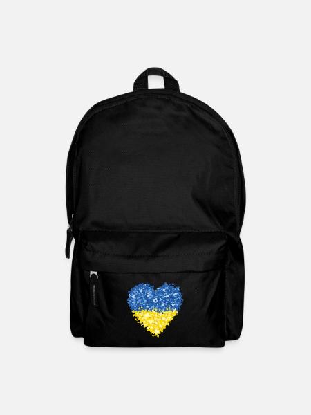Ukraine Flagge Herz Abstract - Rucksack - Schwarz