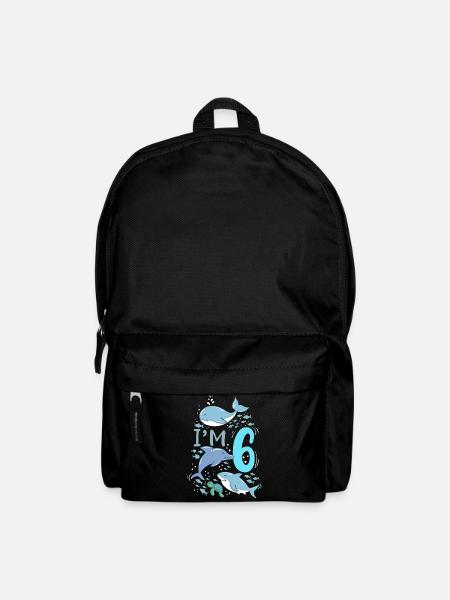 6. Geburtstag Wal Hai Delphin Meeresschildkröte - Rucksack - Schwarz
