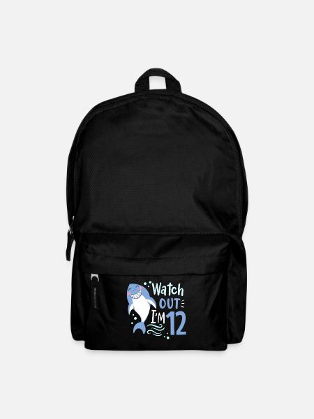 12. Geburtstag ich bin 12 Hai - Rucksack - Schwarz