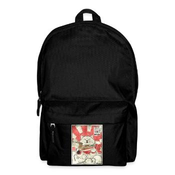 Maneki Neko Ramen Stamp Japanese Aesthetic G - Backpack - black - Front