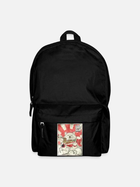 Maneki Neko Ramen Stempel Japanisch Ästhetisches G - Rucksack - Schwarz